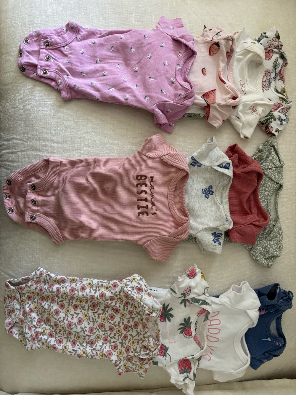 Mixed Brands One-Piece Short Sleeve Bodysuit - Pink